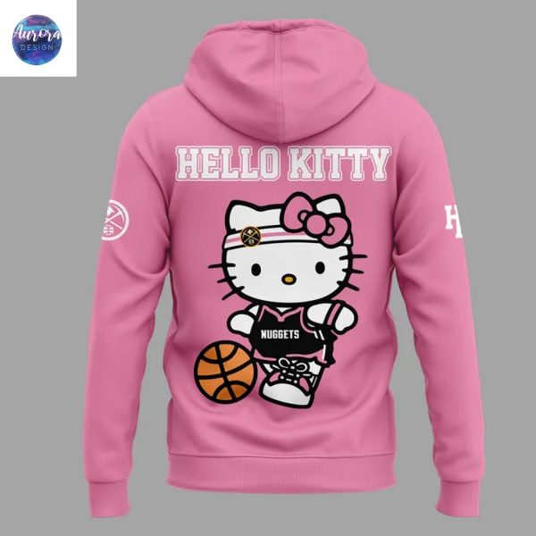 2025 Denver Nuggets Basketball x Hello Kitty Night Hoodie – Pink