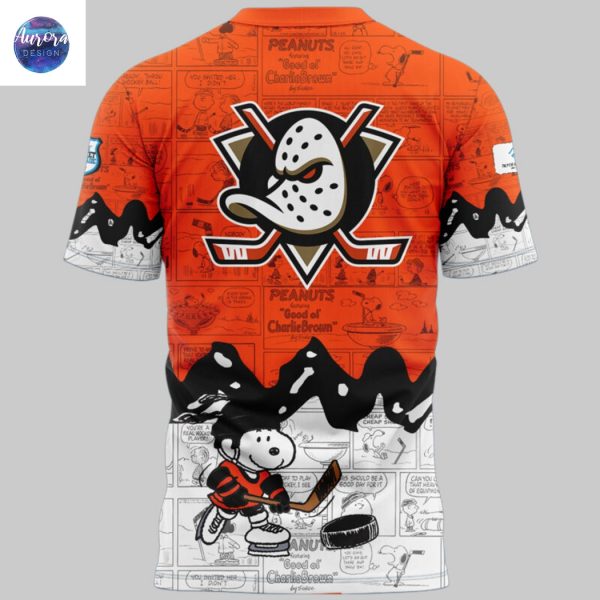 Anaheim Ducks x Peanuts 75th Anniversary 3D T-Shirt