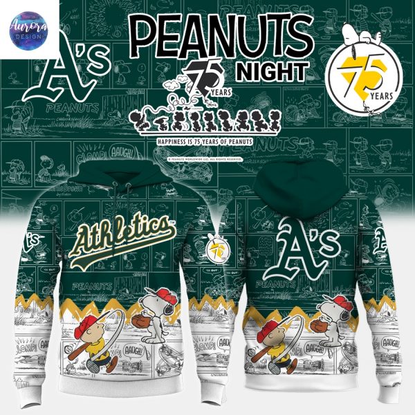 Athletics x Peanuts Night 75 Years Hoodie