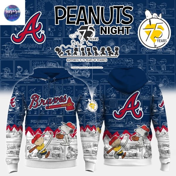 Atlanta Braves x Peanuts Night 75 Years Hoodie