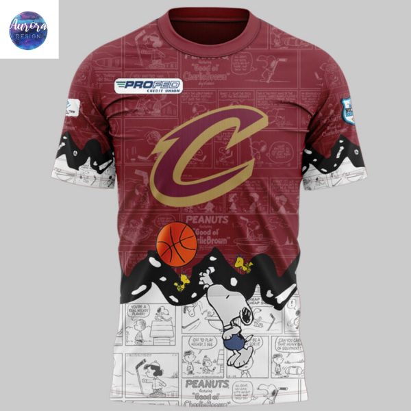 Cleveland Cavaliers x Peanuts 75th Anniversary 3D T-Shirt