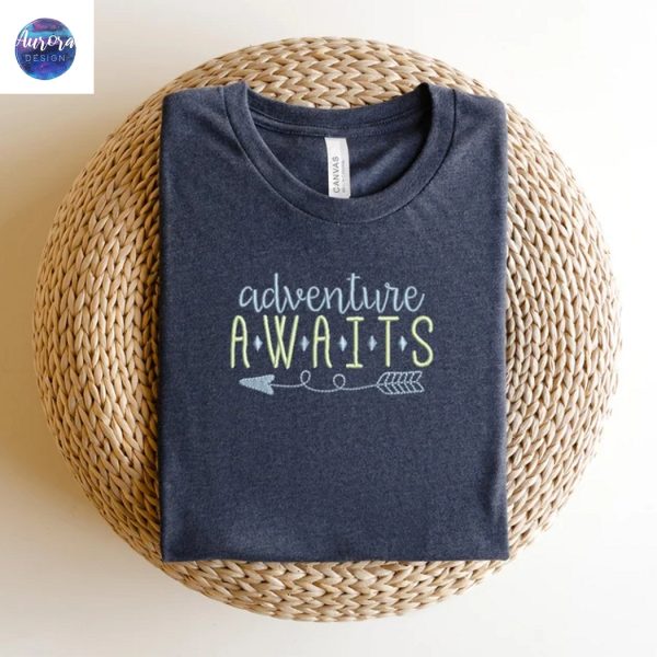 Embroidered Adventure Awaits Travel Shirt