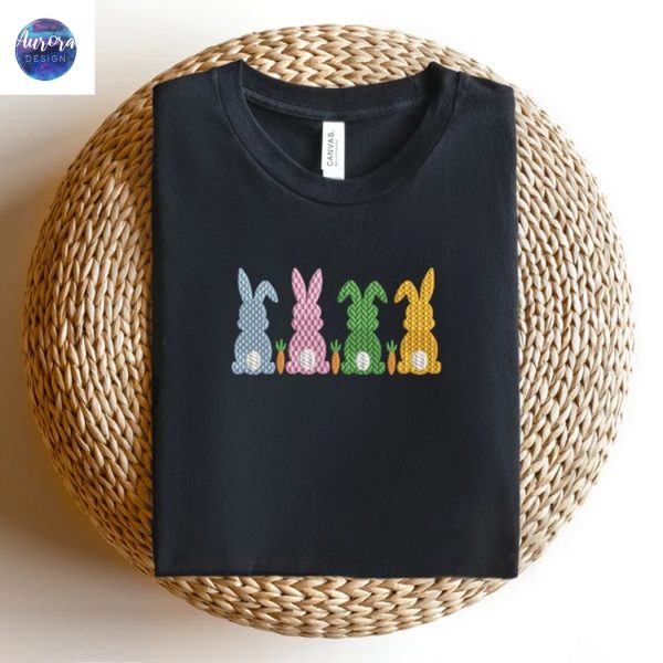 Embroidered Bunny Easter Carrot Sweatshirt