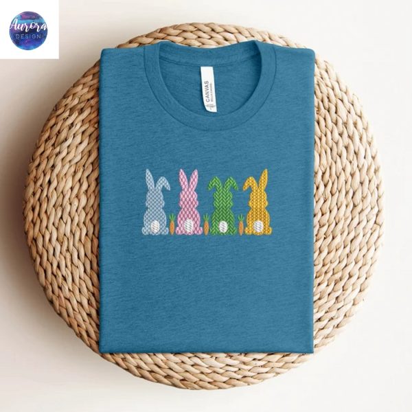 Embroidered Bunny Easter Carrot Sweatshirt