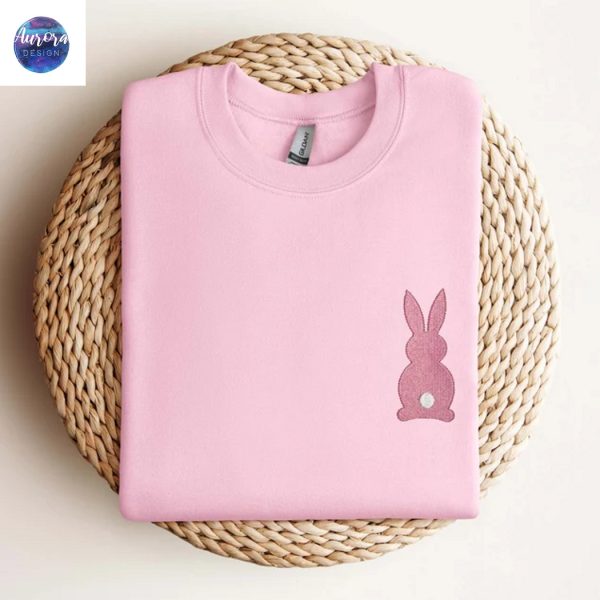 Embroidered Bunny Lover Easter Sweatshirt