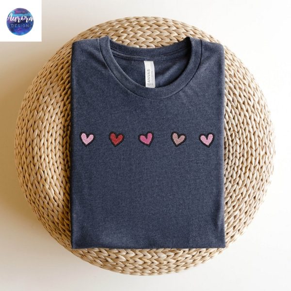 Embroidered Cute Love Heart Sweatshirt