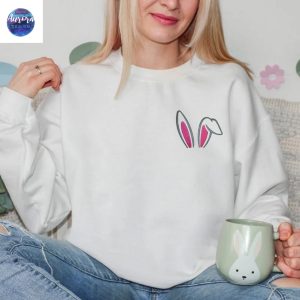 Embroidered Easter Bunny Ears Sweatshirt