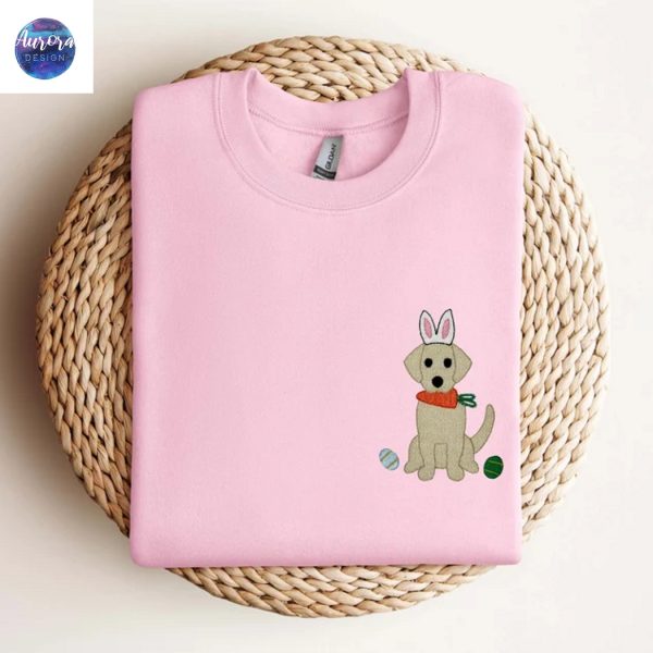 Embroidered Easter Dog Easter Dog Carrot Sweatshirt