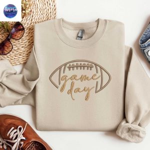 Embroidered Game Day Season Football Sweatshirt