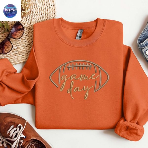 Embroidered Game Day Season Football Sweatshirt