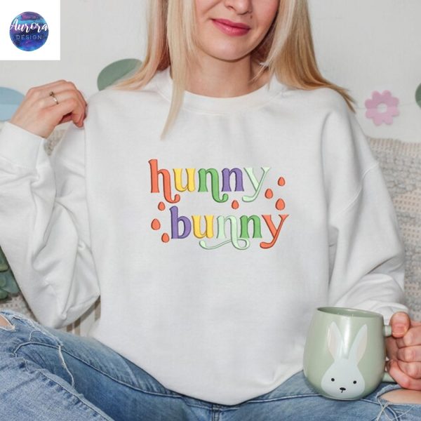 Embroidered Happy Easter Hippity Sweatshirt