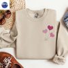 Embroidered Cute Love Heart Sweatshirt