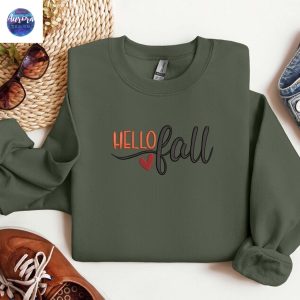 Embroidered Hello Fall, Pumpkin Season Sweatshirt