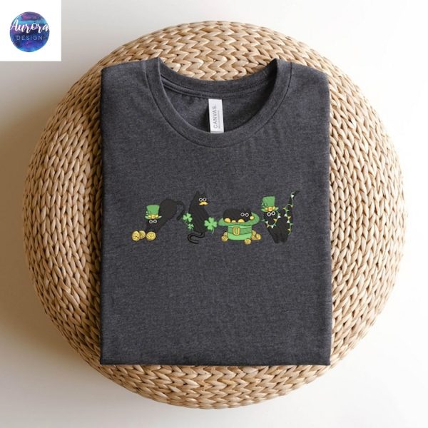 Embroidered Irish Lucky Cats Sweatshirt