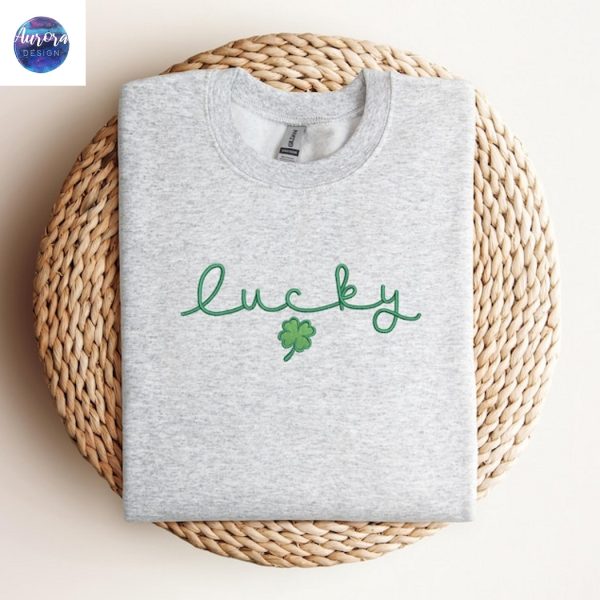 Embroidered Irish Lucky Shamrock Patrick Sweatshirt