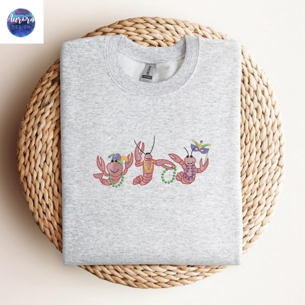 Embroidered Mardi Gras Cute Sweatshirt