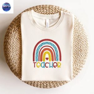 Embroidered Rainbow Teacher Inspirational Sweatshirt