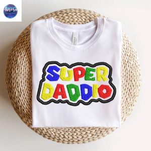 Embroidered Super Daddio Birthday Gift For Best Dad Shirt