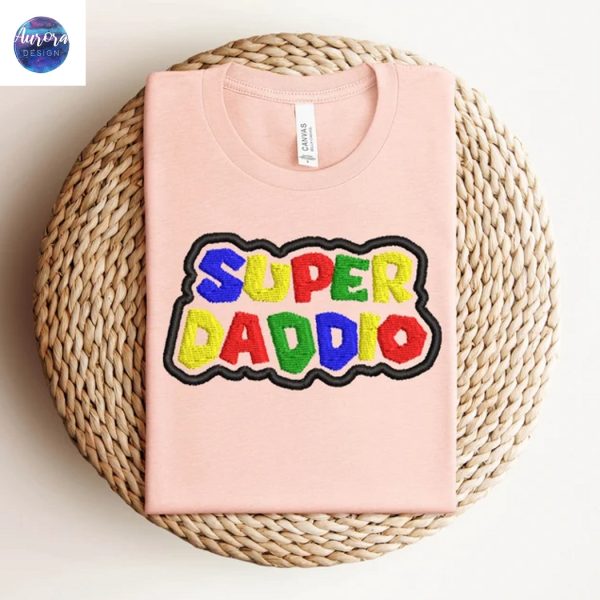 Embroidered Super Daddio Birthday Gift For Best Dad Shirt