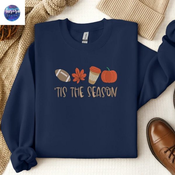 Embroidered Tis The Season Touchdown Fall Shirt