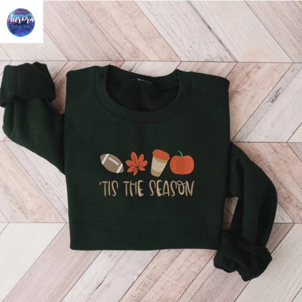 Embroidered Tis The Season Touchdown Fall Shirt