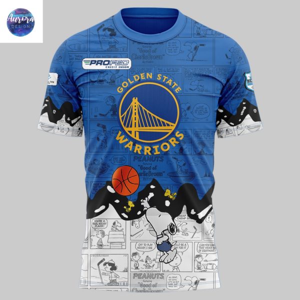 Golden State Warriors 75th Anniversary Of Peanuts 3D T-Shirt