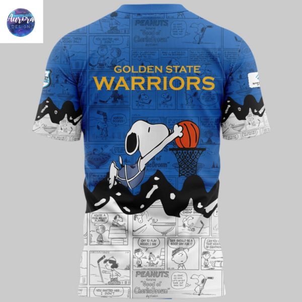 Golden State Warriors 75th Anniversary Of Peanuts 3D T-Shirt