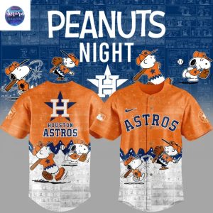 Houston Astros 75th Anniversary Of Peanuts Baseball Jersey