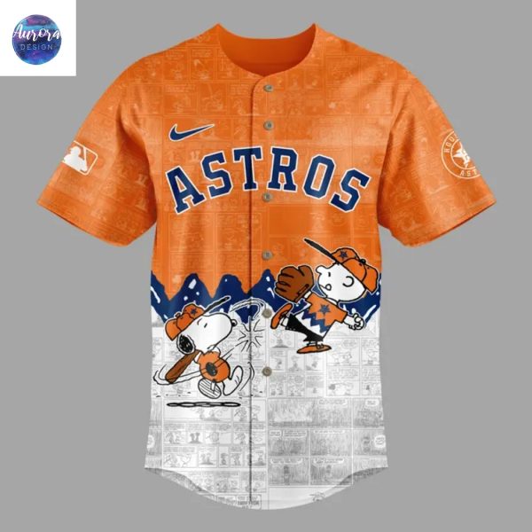 Houston Astros 75th Anniversary Of Peanuts Baseball Jersey