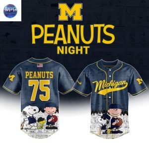 Michigan Wolverines Baseball X Peanuts Night Jersey Celebrating The 75th Anniversary Of Peanuts Baseball Jersey