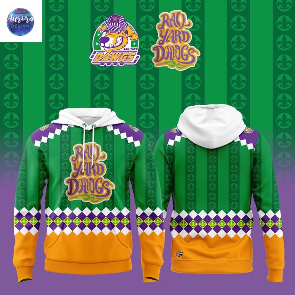 Roanoke Dawgs 2025 Mardi Gras Design Hoodie