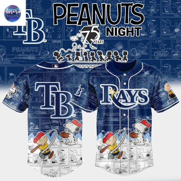 Tampa Bay Rays x Peanuts Night 75 Years 2025 Baseball Jersey