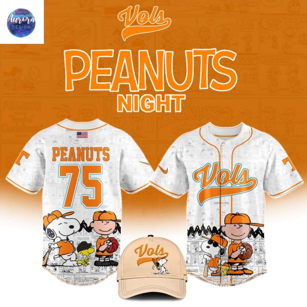 Tennessee Volunteers Baseball x Peanuts Night Jersey Celebrating The 75th Anniversary Of Peanuts Baseball Jersey