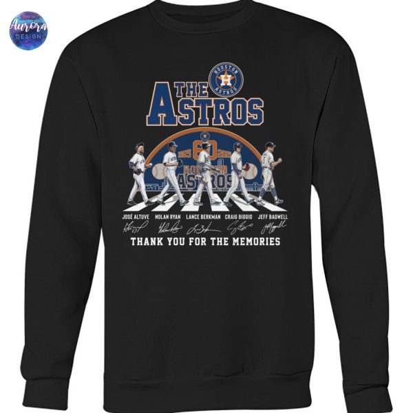 The Houston Astros 60 Years 1965-2025 Signature Thank You For The Memories Unisex T-Shirt