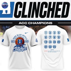 Duke Blue Devils Men Basketball ACC Champions 2025 3D T-Shirt