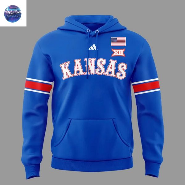 2025 Kansas Jayhawks Men Basketball Hoodie – Blue