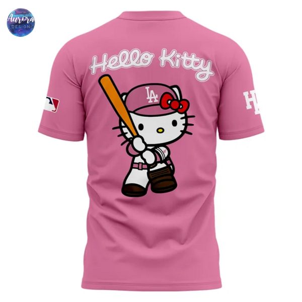 2025 Los Angeles Dodgers x Hello Kitty Night 3D T-Shirt – Pink