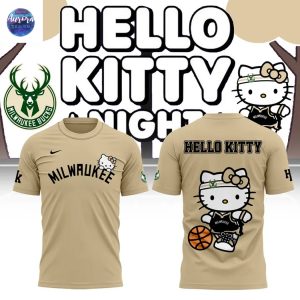 Milwaukee Bucks x Hello Kitty 2025 3D T-Shirt – Pink