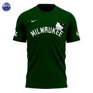 2025 Milwaukee Bucks x Hello Kitty Night 3D T-Shirt – Green