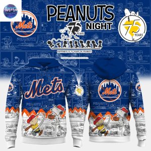 2025 New York Mets x Peanuts Night 75 Years Hoodie