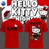 2025 Portland Trail Blazers x Hello Kitty Night 3D T-Shirt – Pink