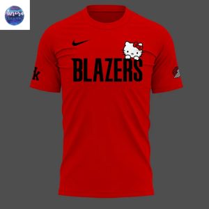 2025 Portland Trail Blazers x Hello Kitty Night 3D T-Shirt – Red