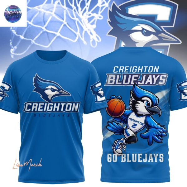 Creighton Bluejays Basketball – Go Bluejays 3D T-Shirt