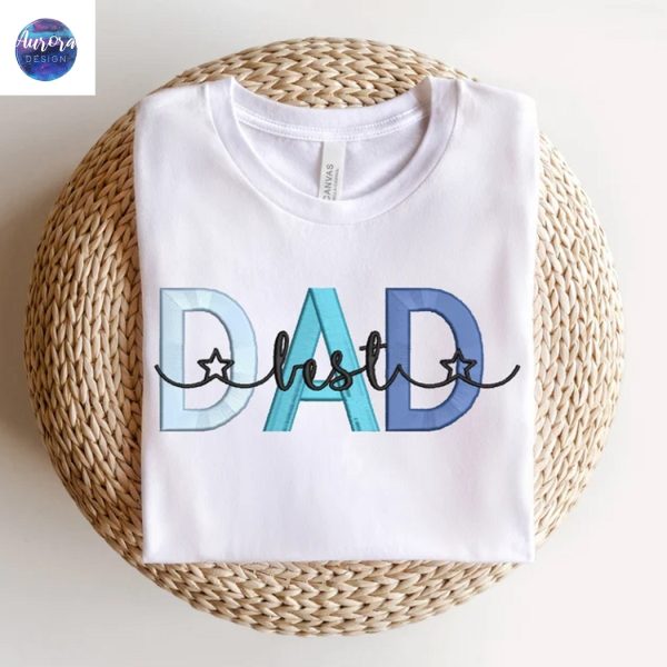 Embroidered Best Dad Super Dad Shirt