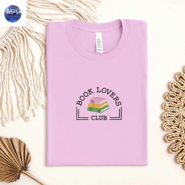 Embroidered Book Lovers Reading Club Shirt