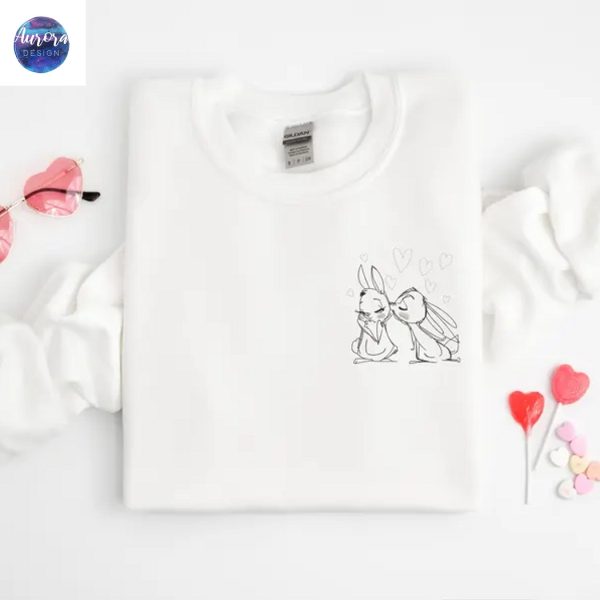 Embroidered Bunny Bunny Lover Sweatshirt