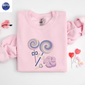 Embroidered Candy Heart Cute Sweatshirt