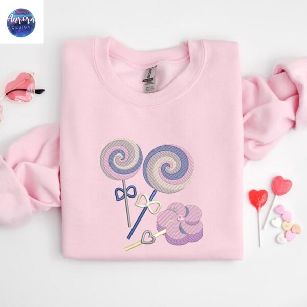 Embroidered Candy Heart Cute Sweatshirt