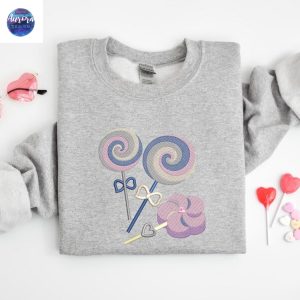 Embroidered Candy Heart Cute Sweatshirt