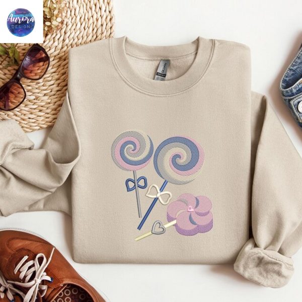 Embroidered Candy Heart Cute Sweatshirt